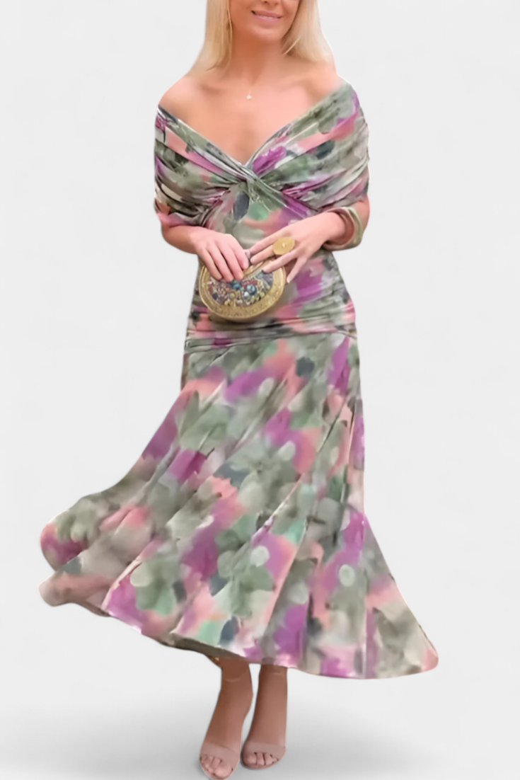 Lowenna | Elegant Dress - Black Silk Midi