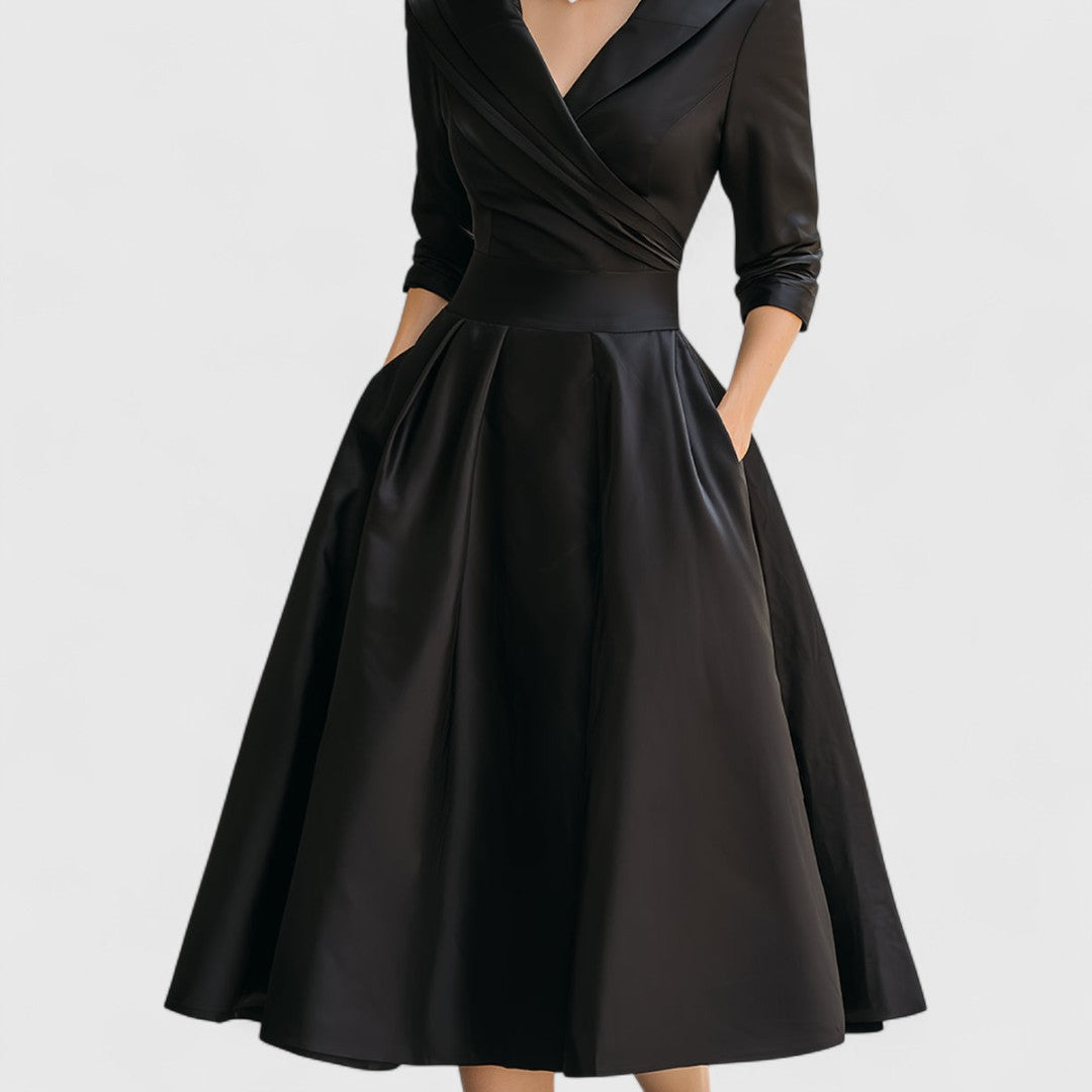 Marley Quinn | Elegant Midi Dress - Floral Print Cotton