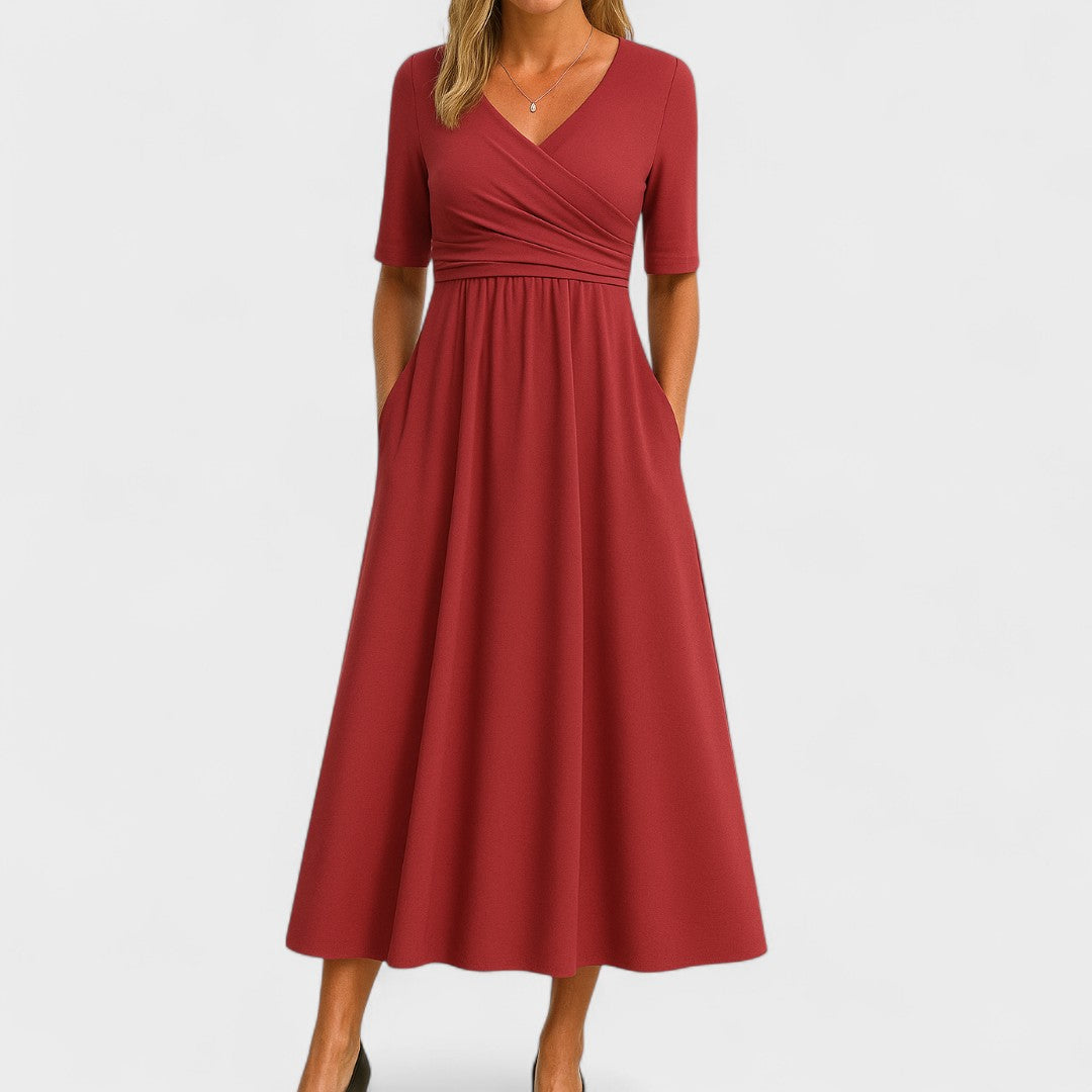 Ida | Midi Dress - Silk Blend - Navy