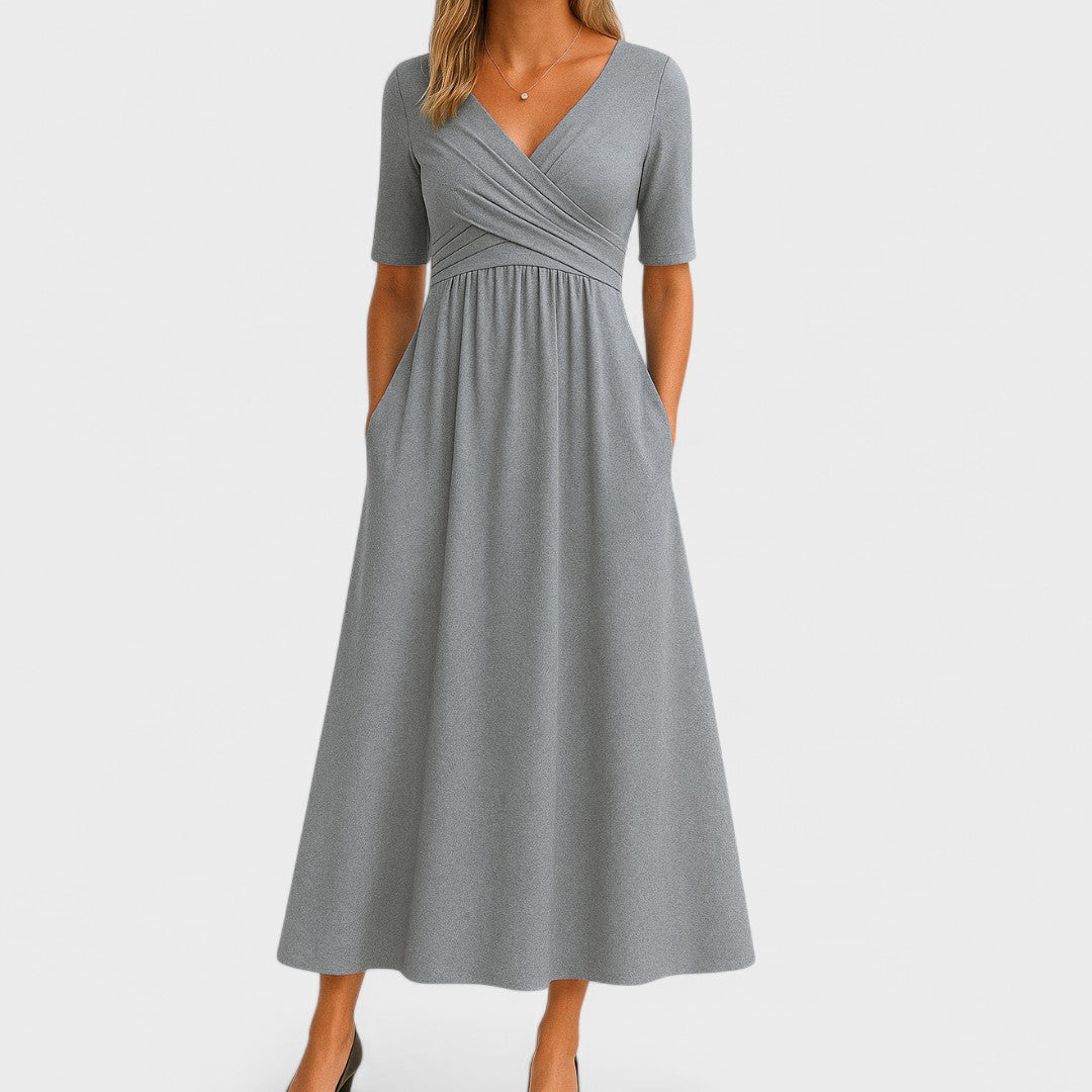 Ida | Midi Dress - Silk Blend - Navy