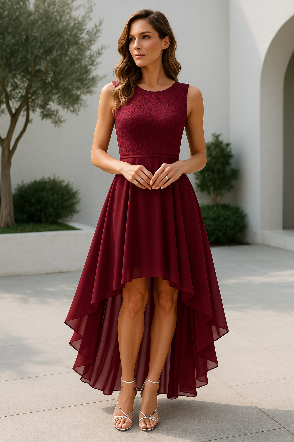 Gabriella | High Low Dress - Blush Pink Cotton Blend