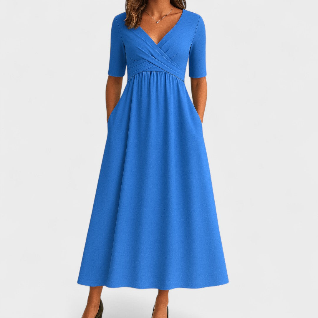 Ida | Midi Dress - Silk Blend - Navy