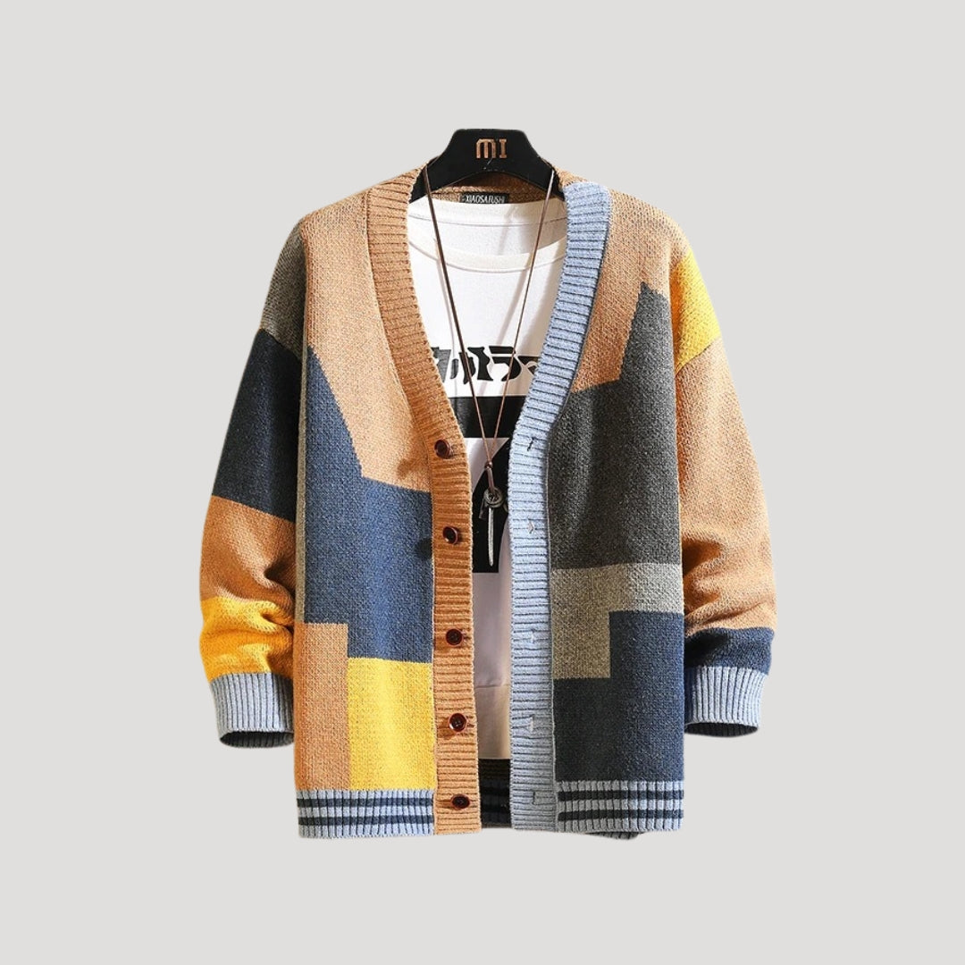 Amelia | Women's Colorblock Knit Cardigan - Spring Pastels