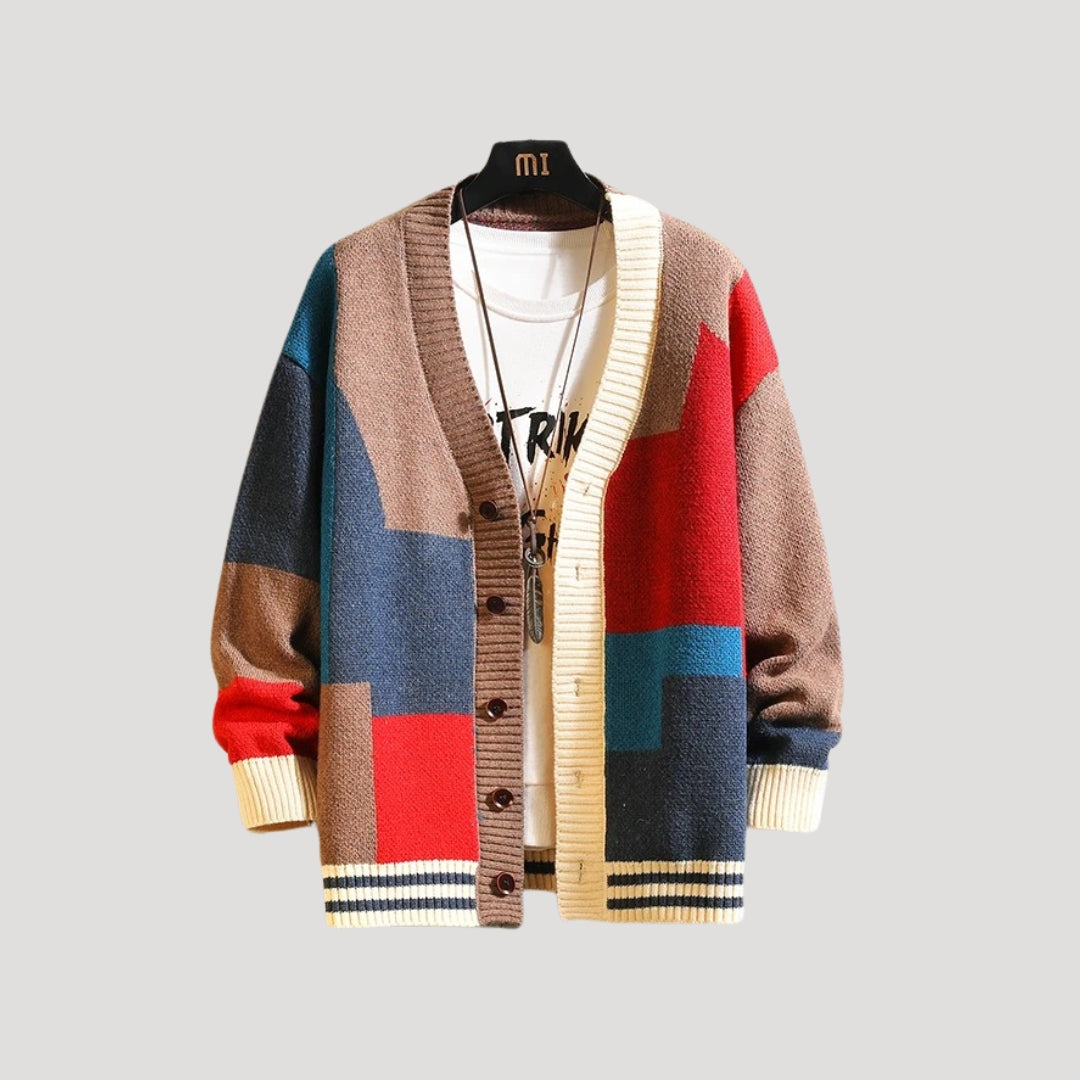 Amelia | Women's Colorblock Knit Cardigan - Spring Pastels