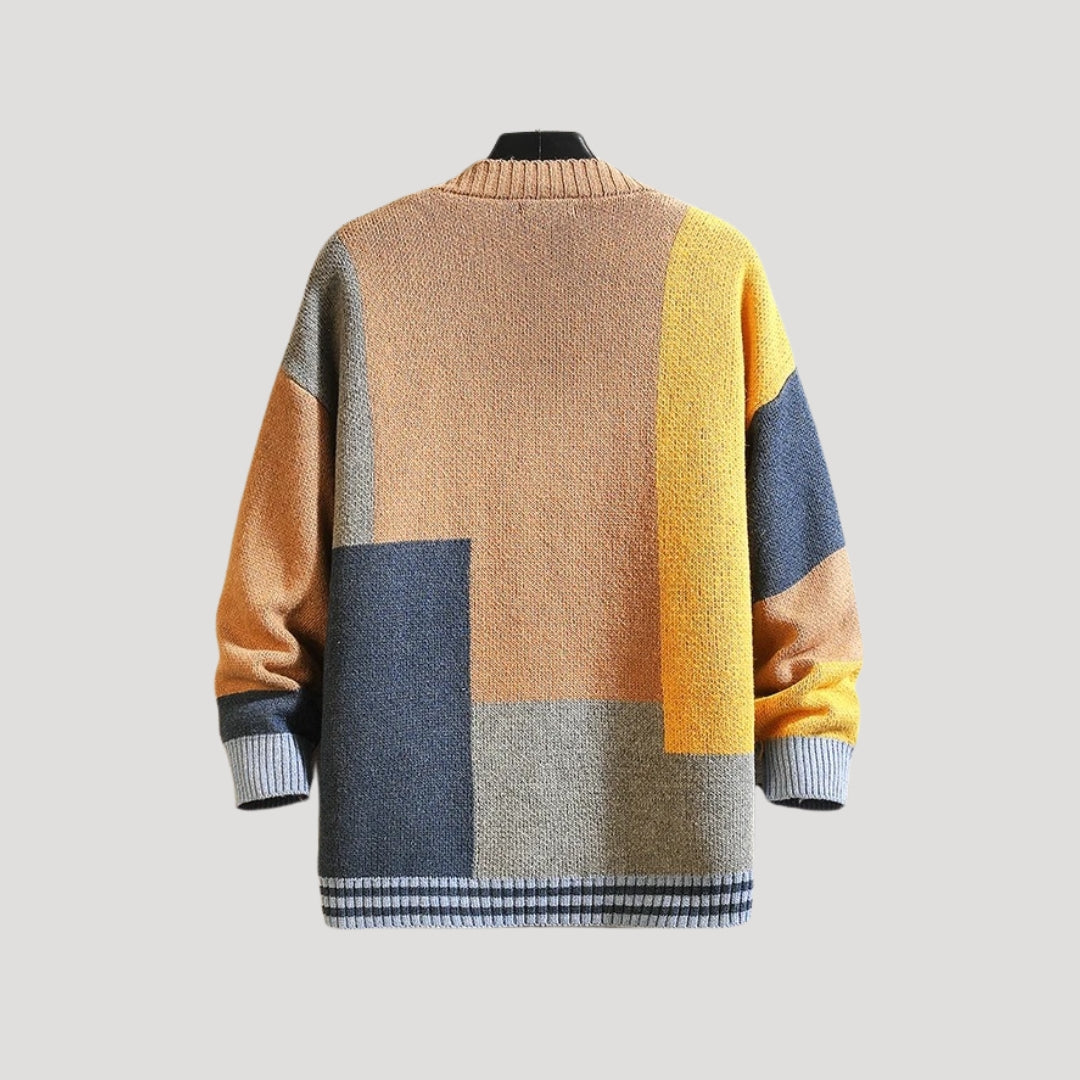 Amelia | Women's Colorblock Knit Cardigan - Spring Pastels