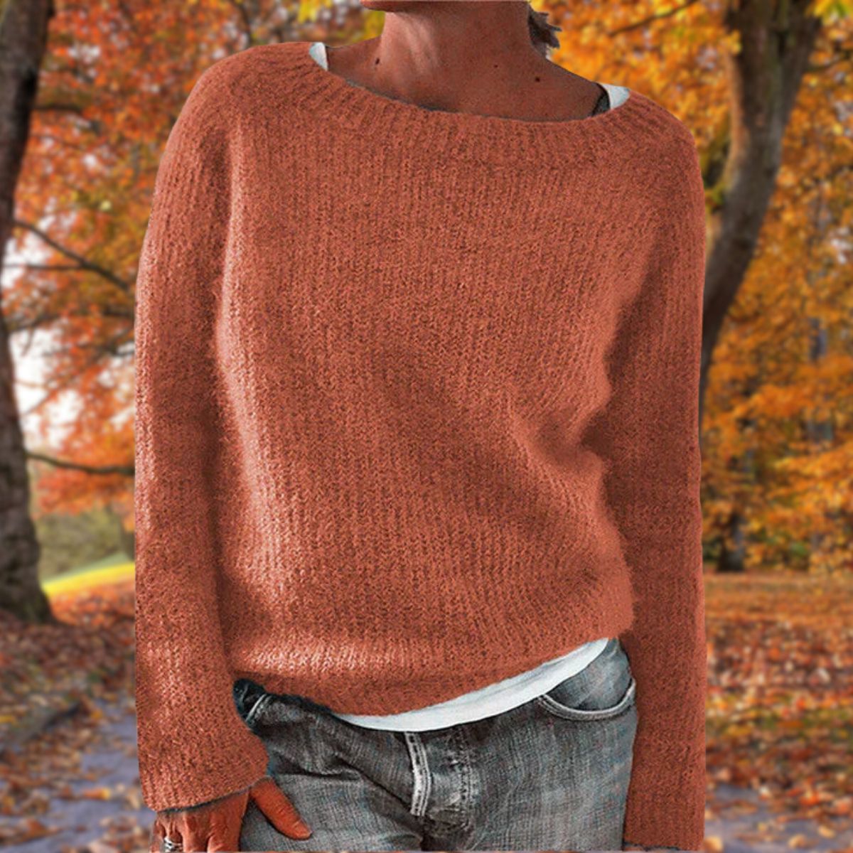 Julie | Relaxed Fit Knit Sweater - Light Grey