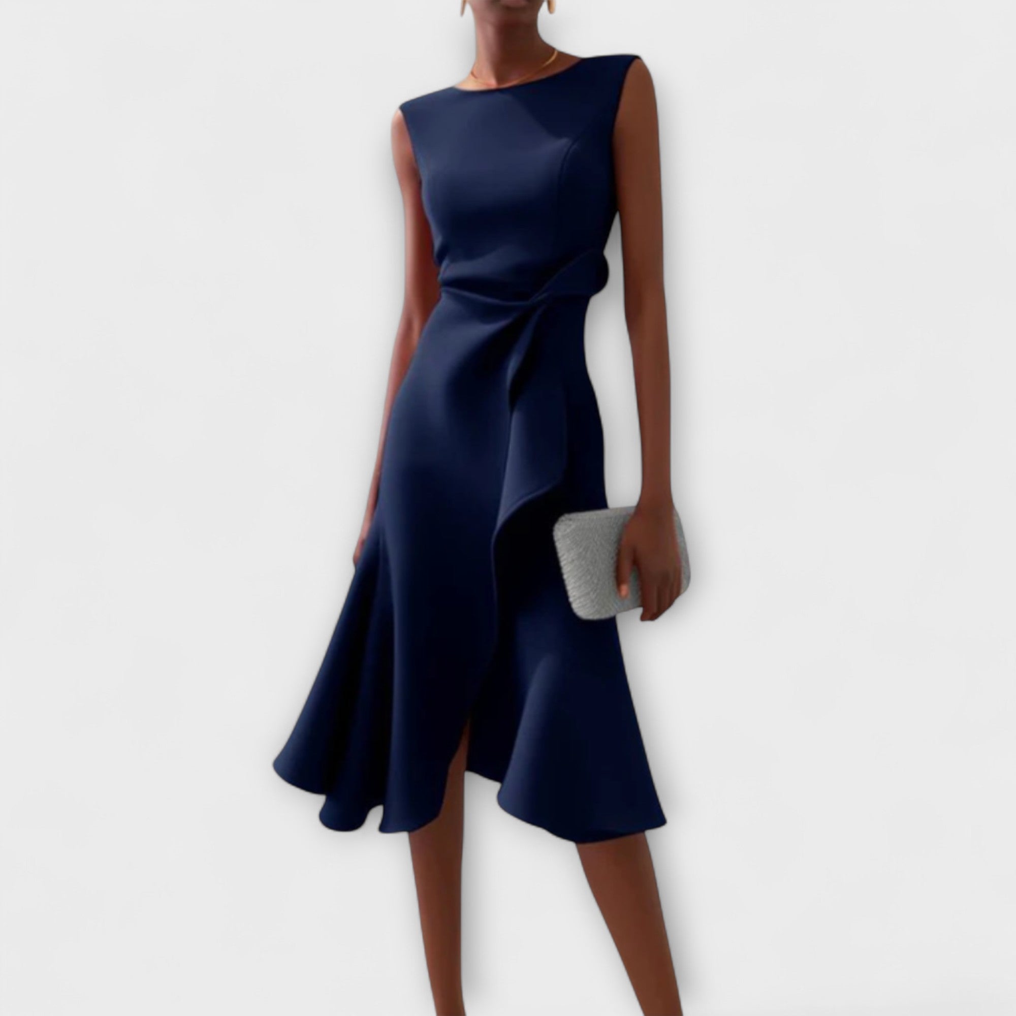 Darlene | Midi Dress - Black Silk