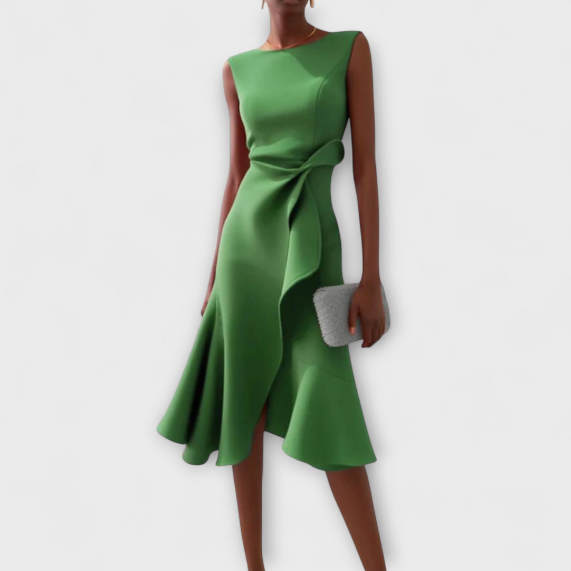 Darlene | Midi Dress - Black Silk