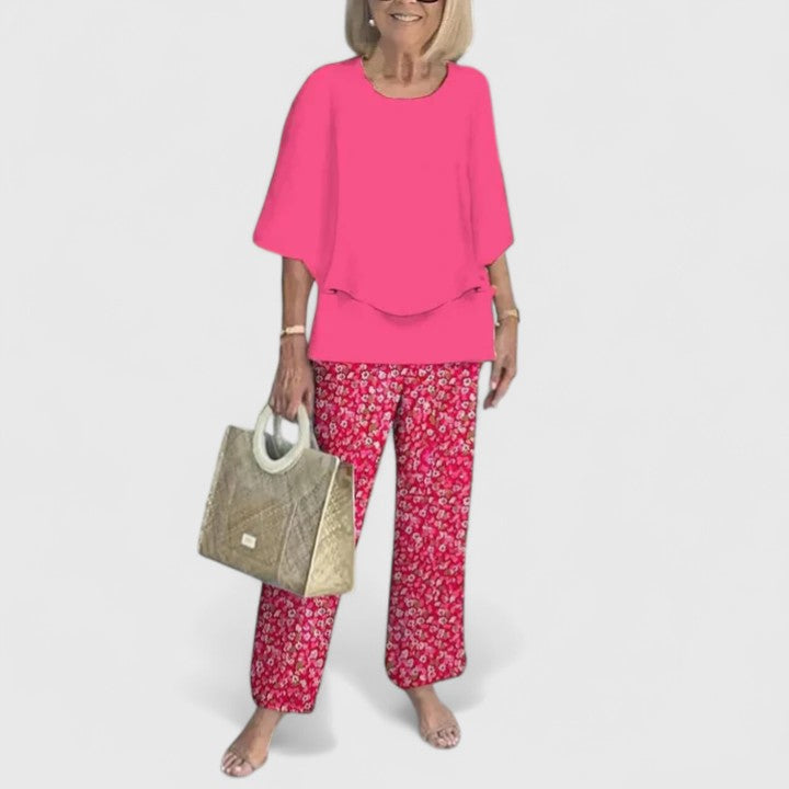 Martha | Two-Piece Set - Soft Cotton Blend - Blush Pink