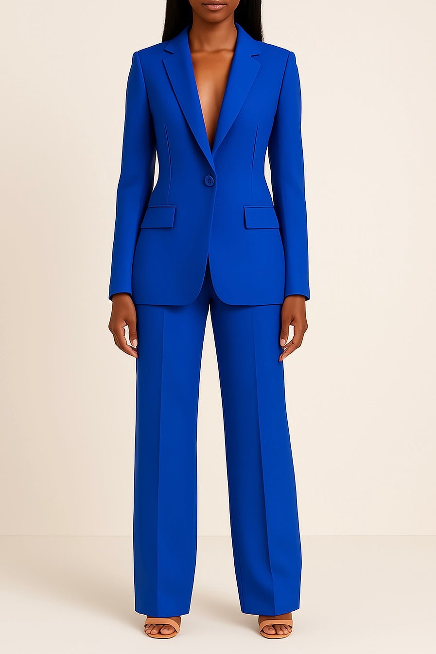 Selina | Blazer Trouser Set - Black Wool Blend