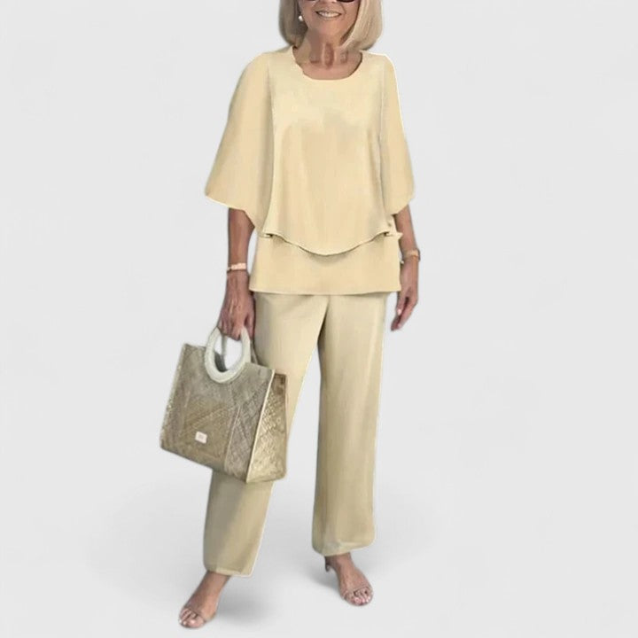 Martha | Two-Piece Set - Soft Cotton Blend - Blush Pink