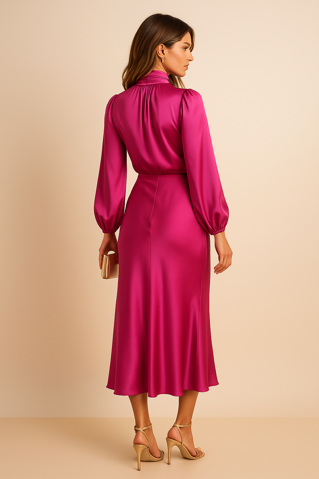 Kriz | High Waist Midi Dress - Black Cotton