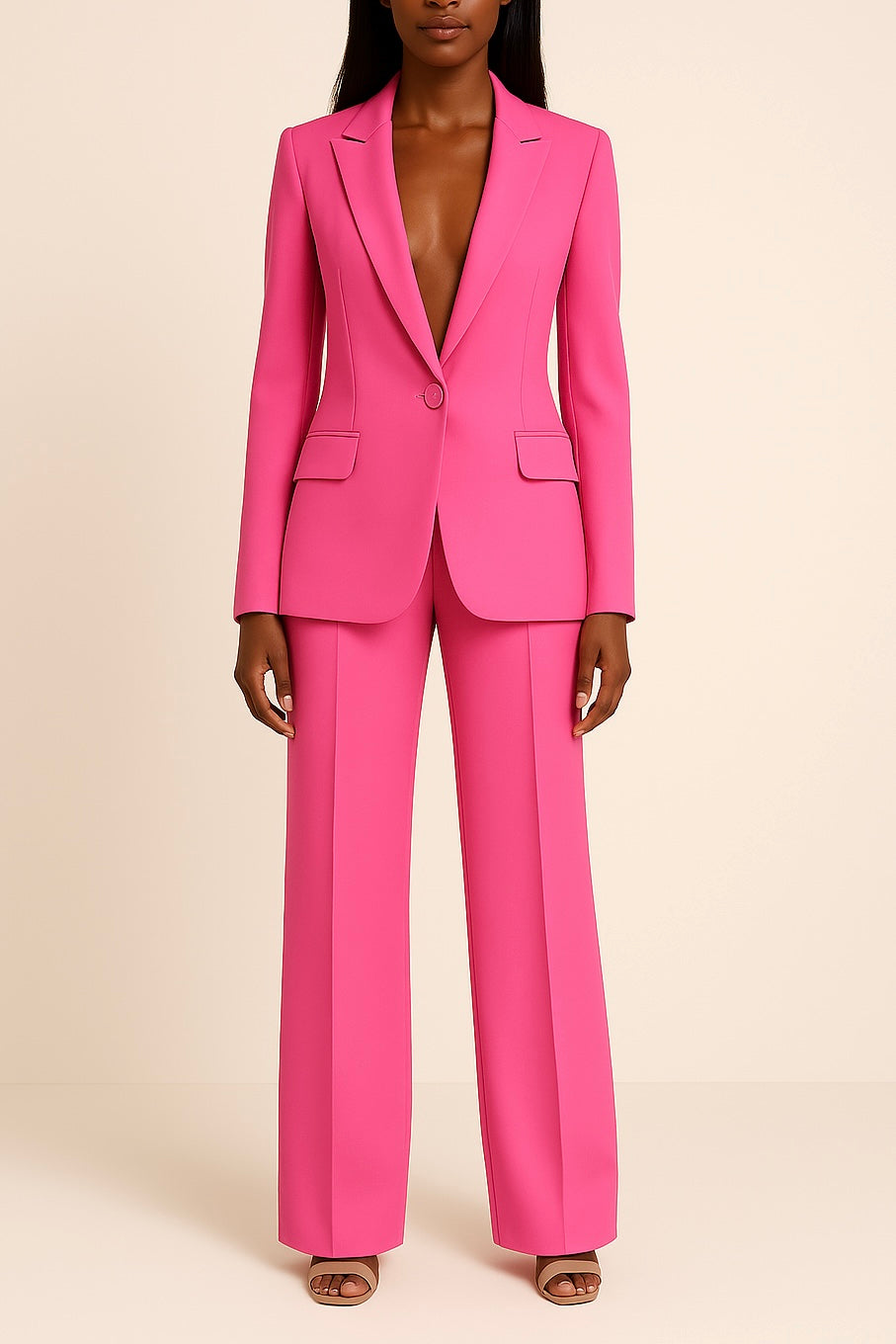 Selina | Blazer Trouser Set - Black Wool Blend