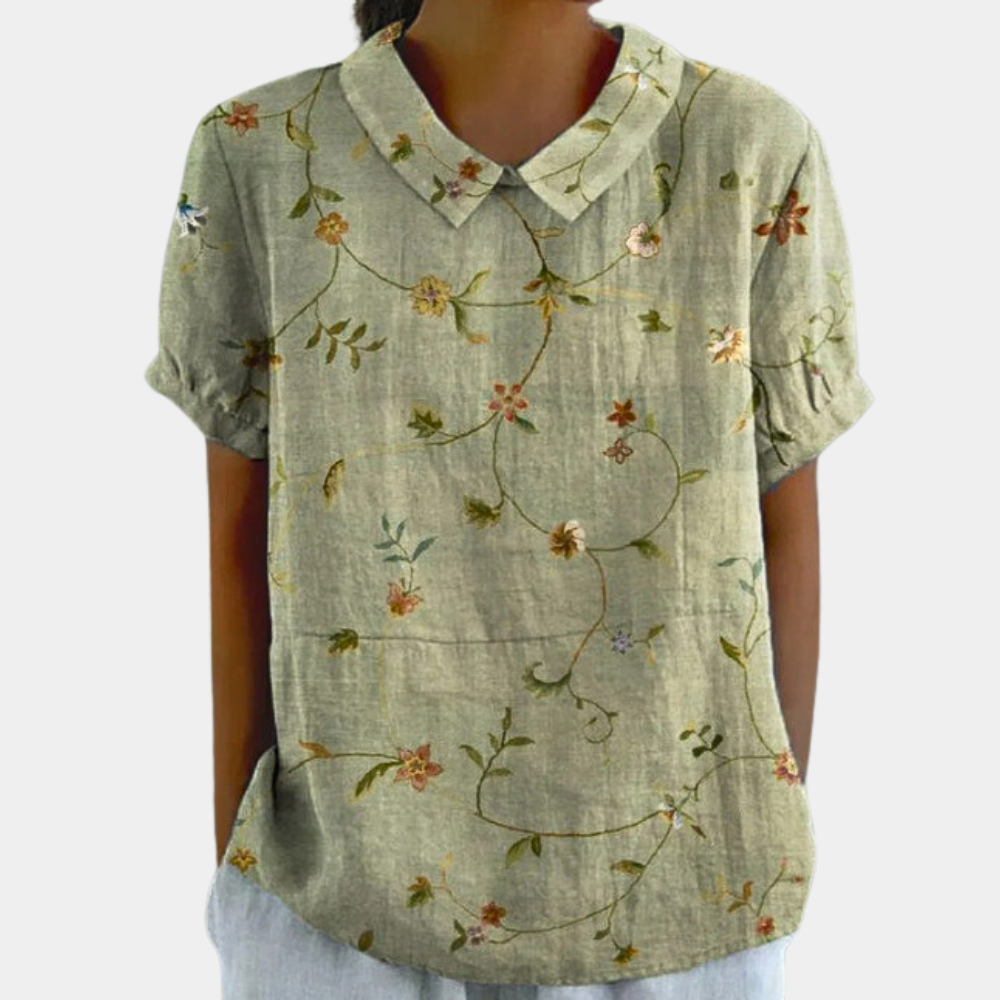 Harper | Blouse Peter Pan Collar - White