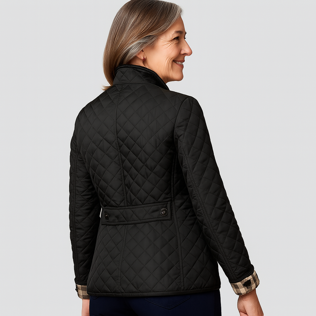 Verity | Casual Quilted Jacket - Black Cotton