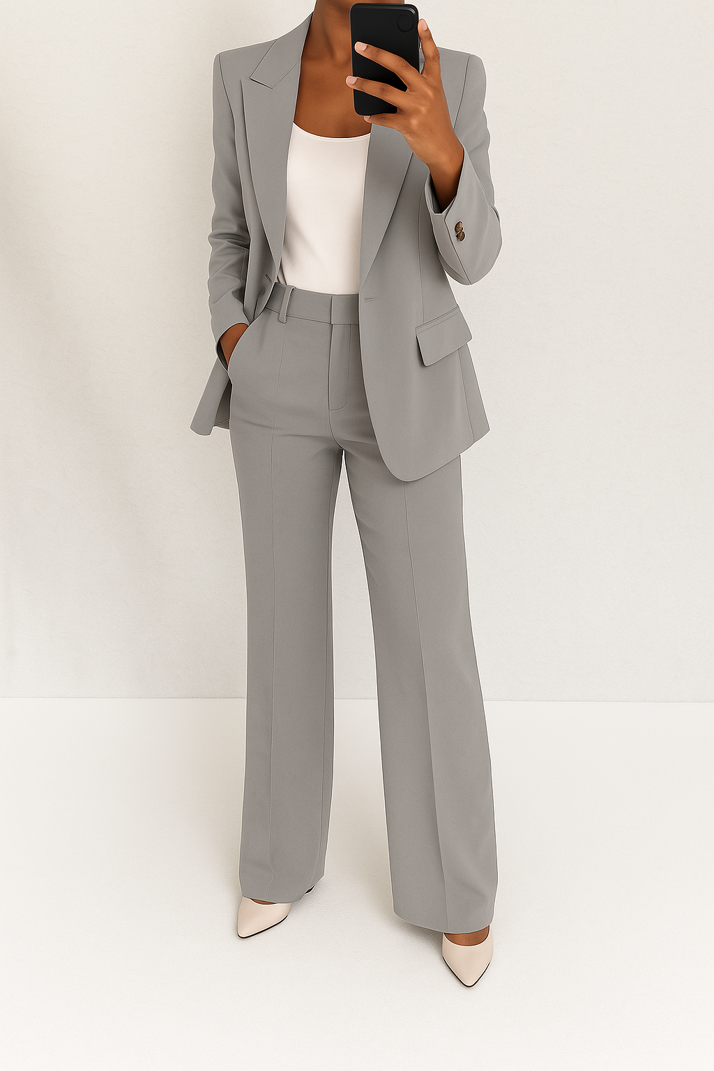 Brenda | Women's Suit Set - Tailored Fit - Navy Blue Wool Blend