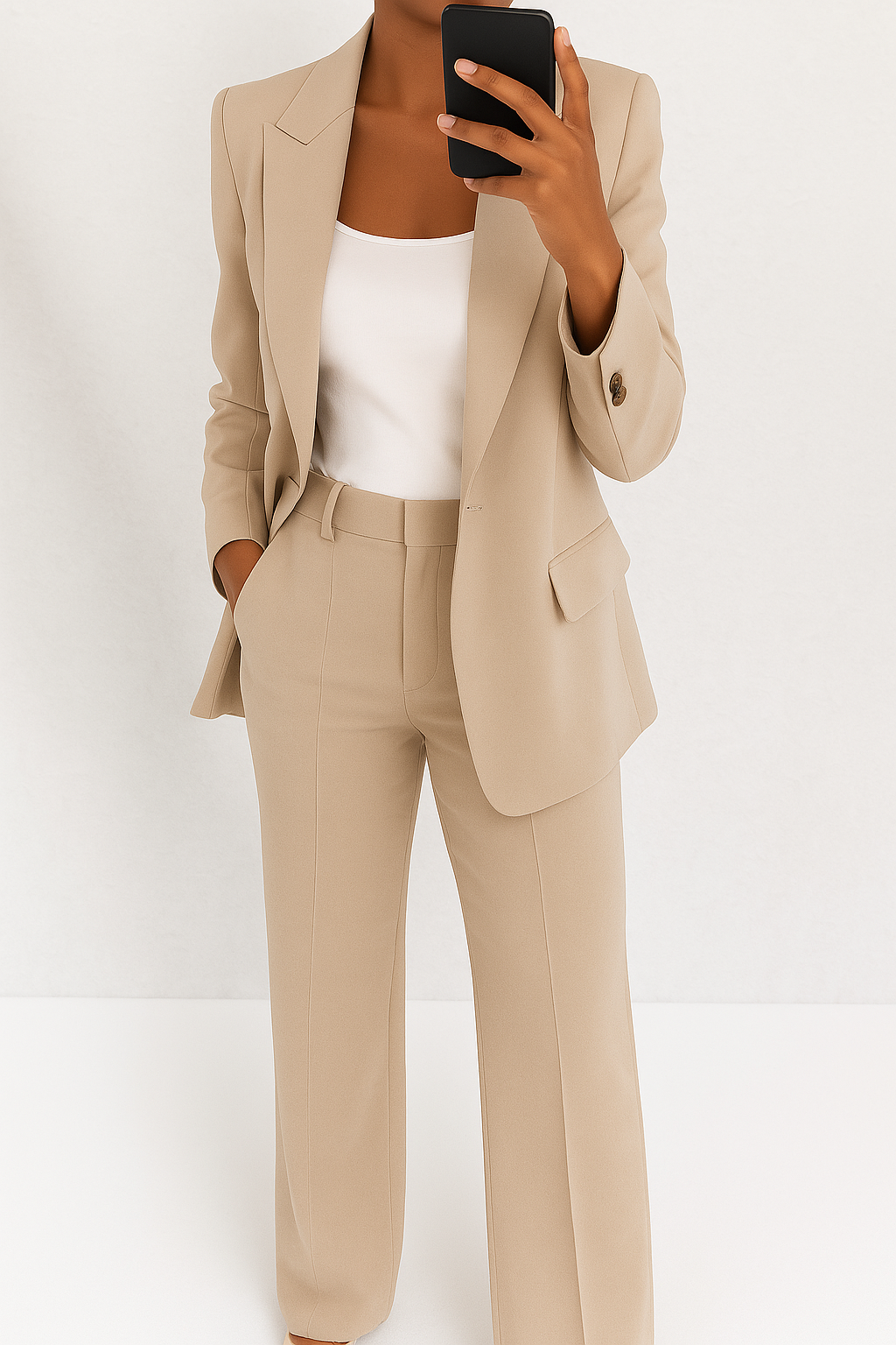 Brenda | Women's Suit Set - Tailored Fit - Navy Blue Wool Blend