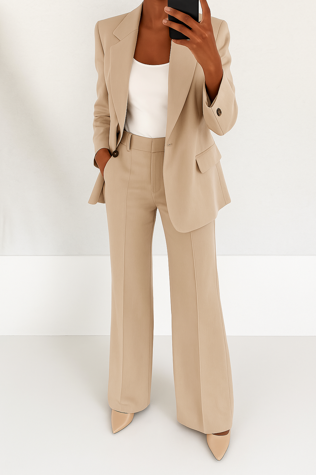 Brenda | Women's Suit Set - Tailored Fit - Navy Blue Wool Blend