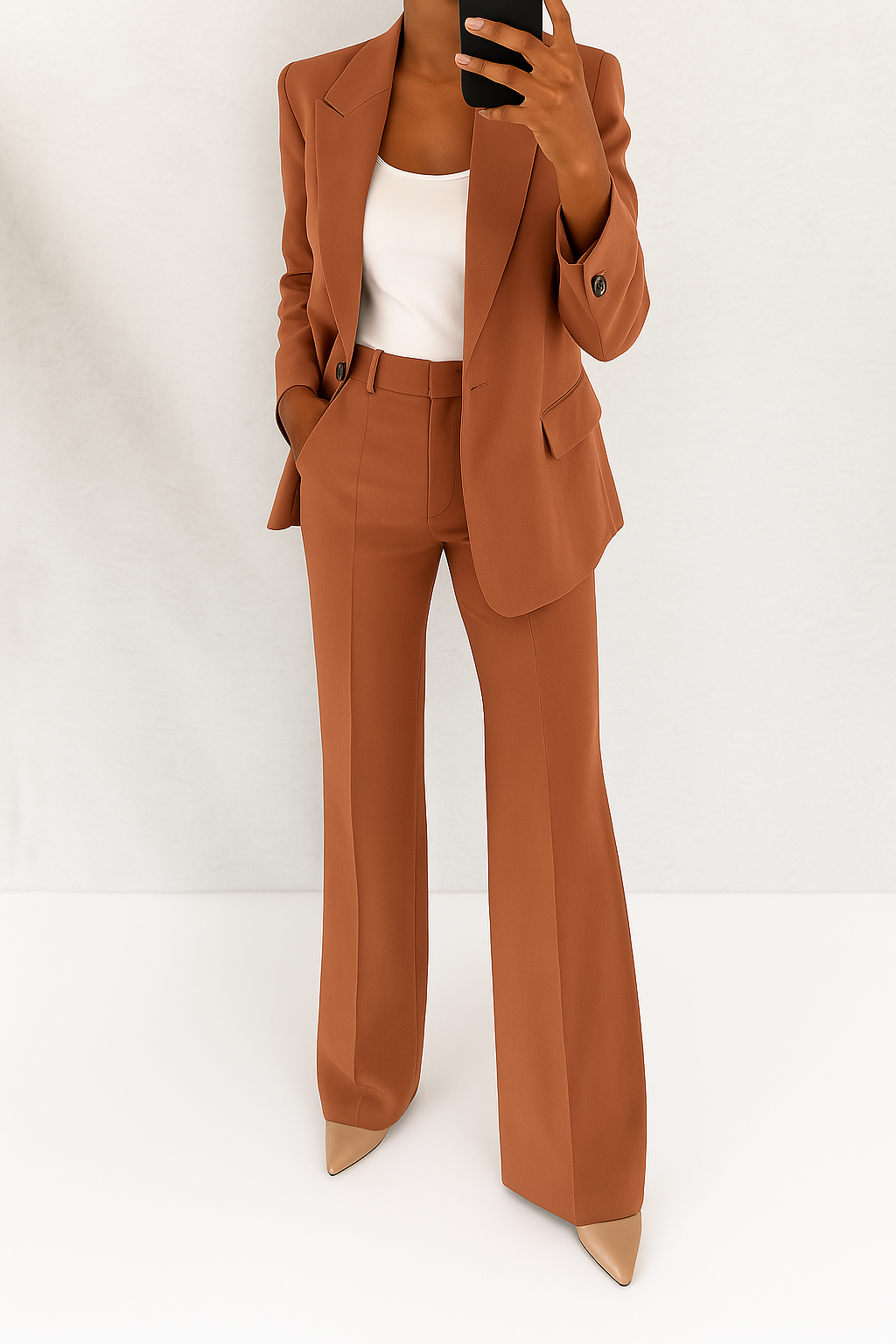 Brenda | Women's Suit Set - Tailored Fit - Navy Blue Wool Blend