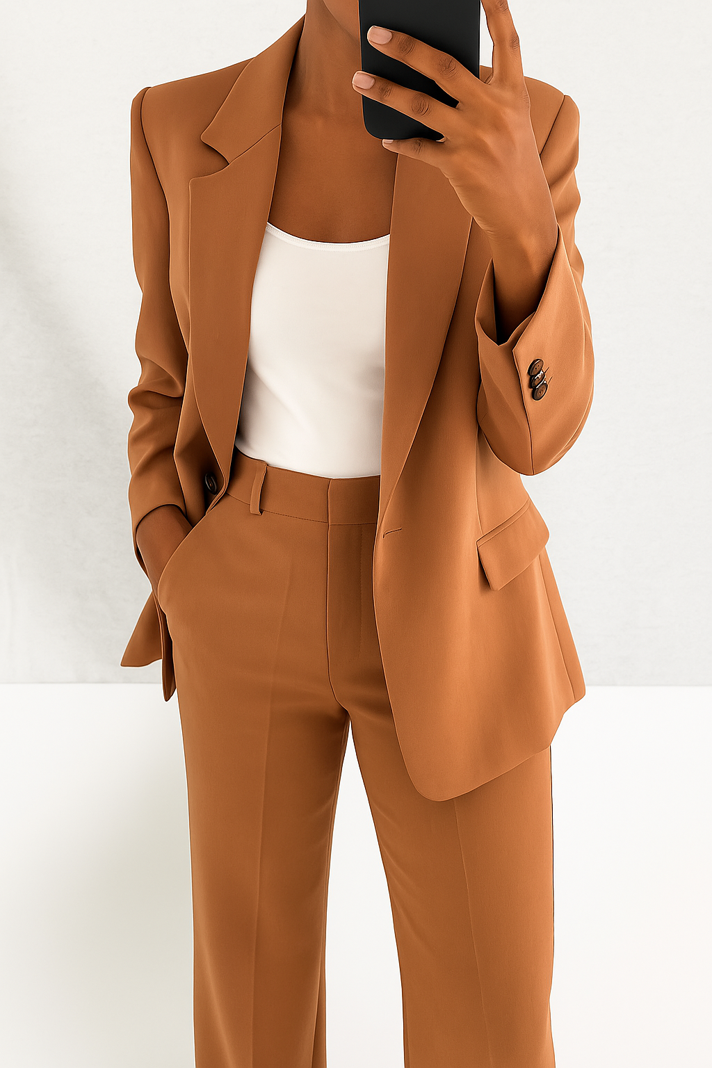 Brenda | Women's Suit Set - Tailored Fit - Navy Blue Wool Blend