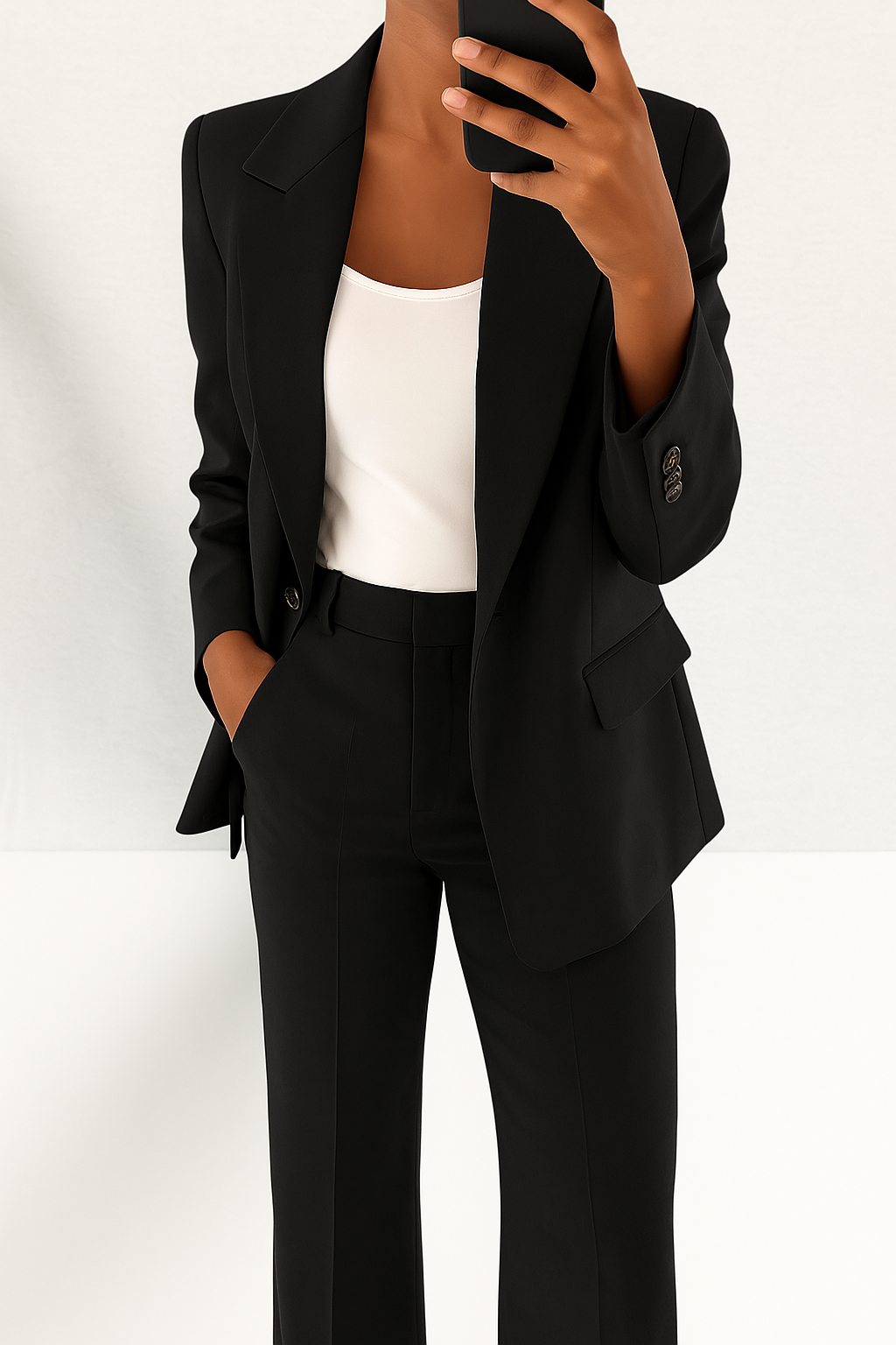 Brenda | Women's Suit Set - Tailored Fit - Navy Blue Wool Blend
