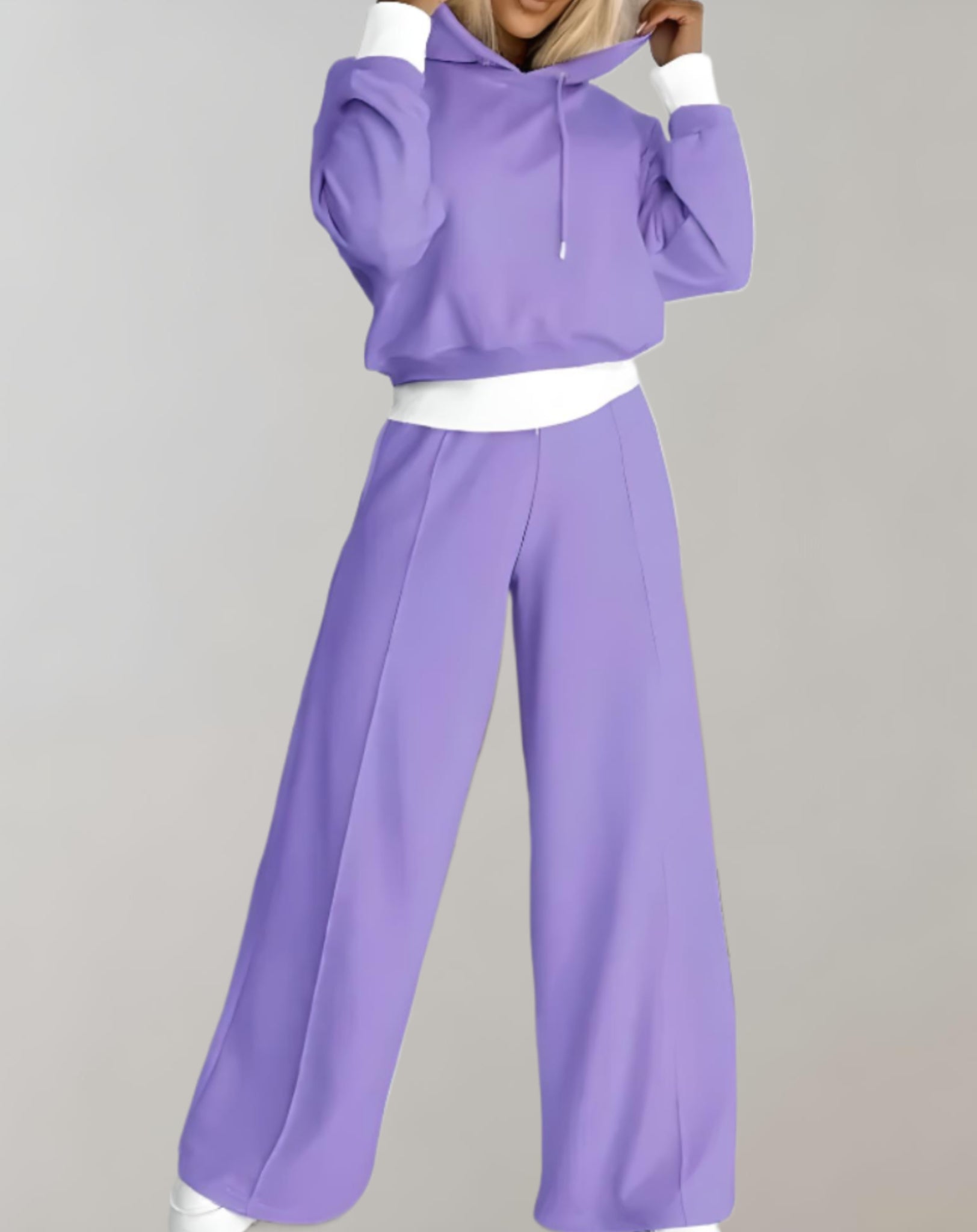 Carmen | Hoodie and Jogging Suit Set - Grey Cotton