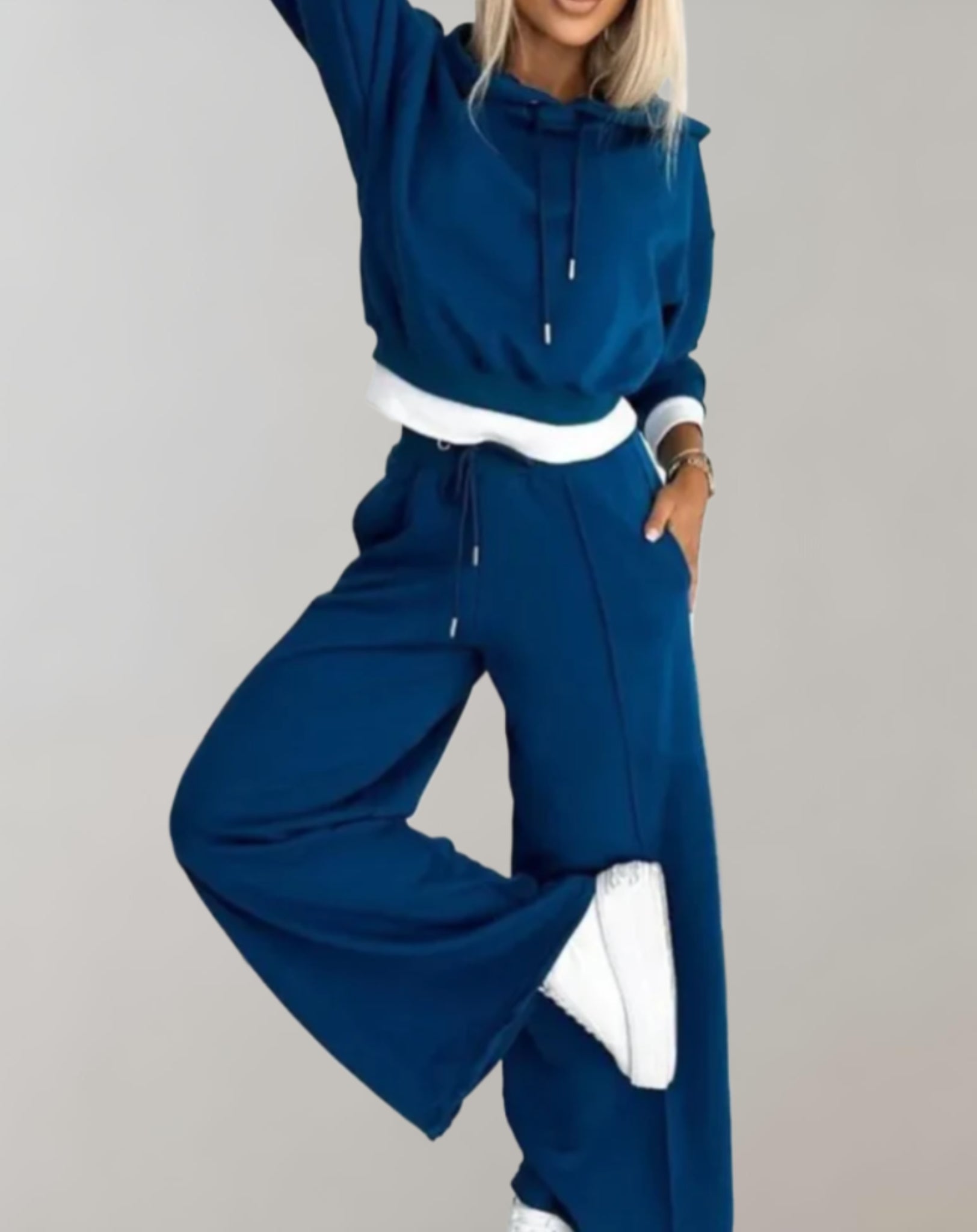 Carmen | Hoodie and Jogging Suit Set - Grey Cotton