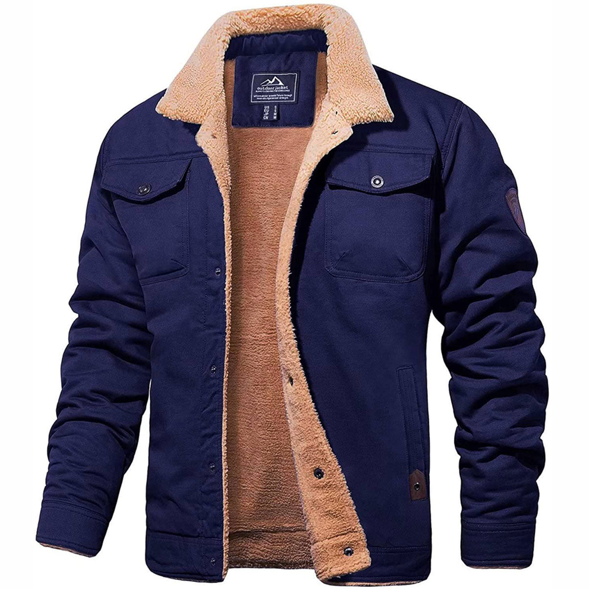 Oliver | Men's Sherpa-Lined Winter Jacket - Warm Black