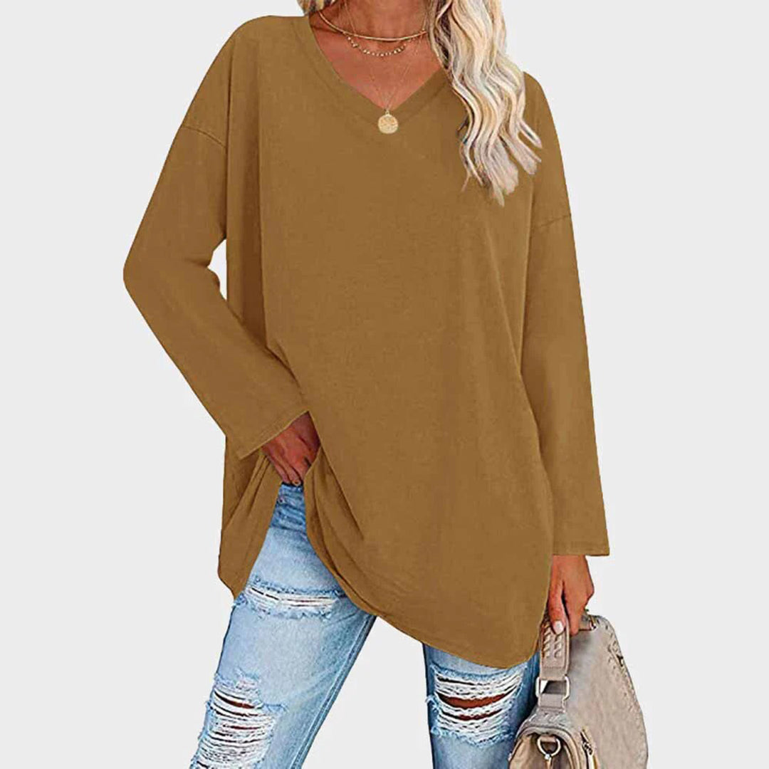Elke | Loose Top V-Neck - White