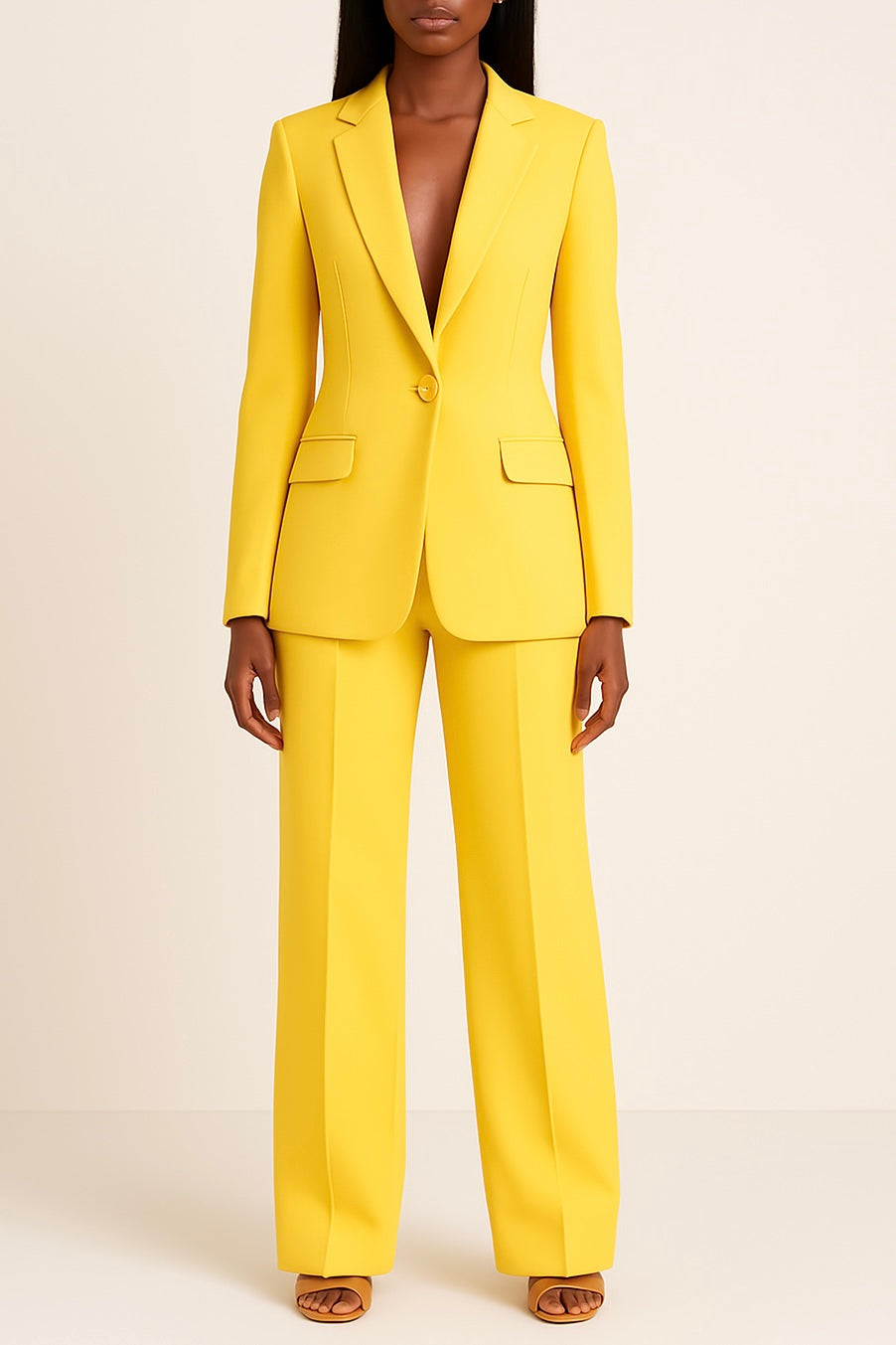 Selina | Blazer Trouser Set - Black Wool Blend