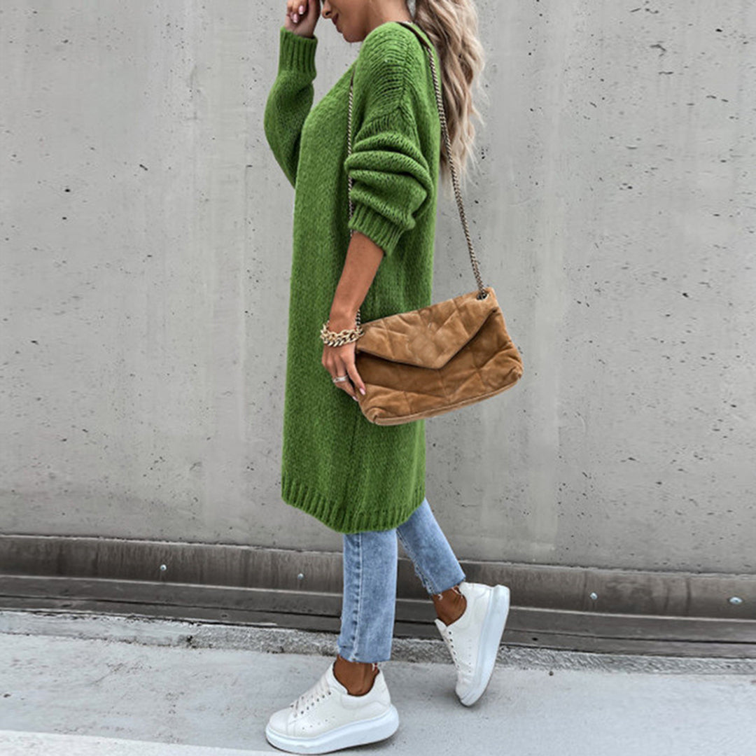 Lauren | Open Front Cardigan - Relaxed Fit Knit in Soft Grey