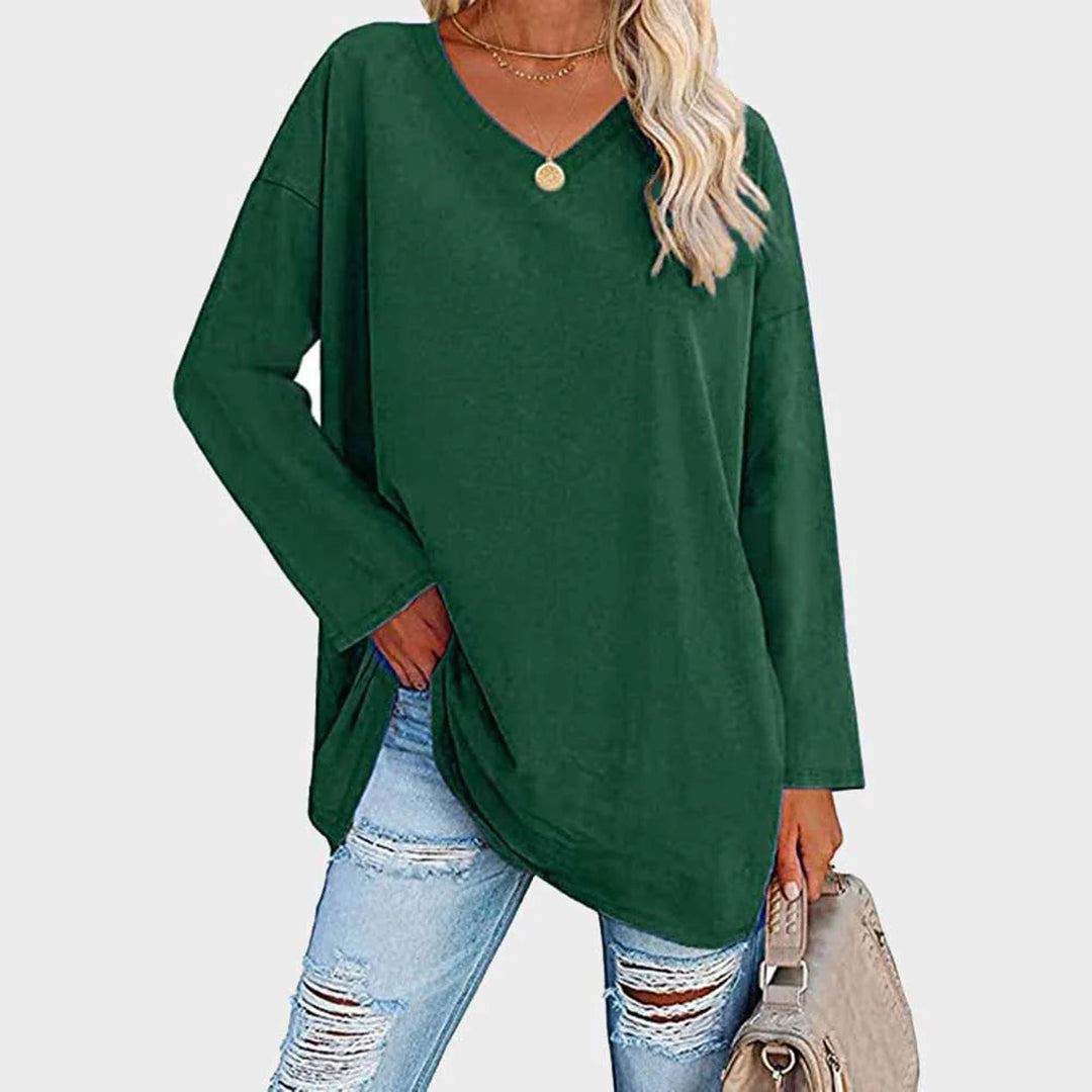 Elke | Loose Top V-Neck - White