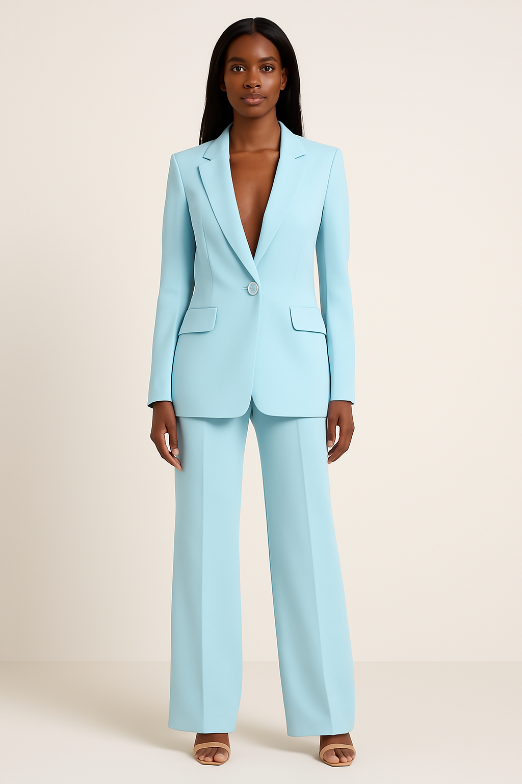 Selina | Blazer Trouser Set - Black Wool Blend