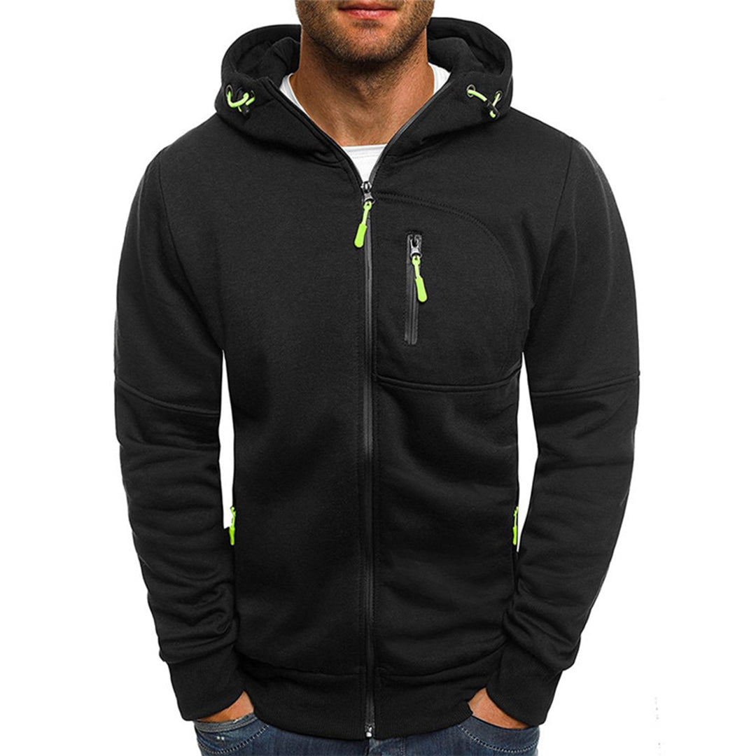 Karl | Casual Men's Zip Hoodie - Grey Cotton