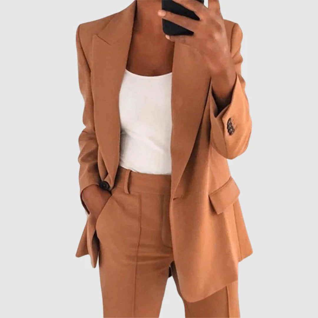 Florence | Blazer and Pants Set - Black Wool Blend