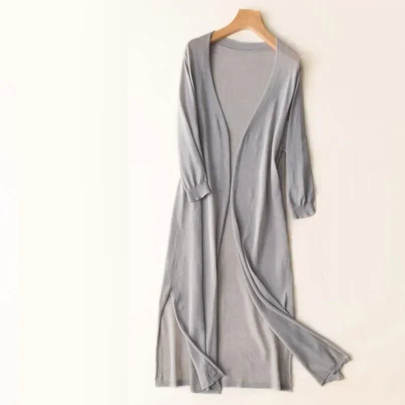 Danielle | Women's Casual Relaxed Fit Cardigan - Grey Knit