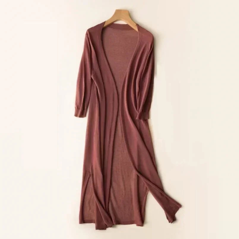 Danielle | Women's Casual Relaxed Fit Cardigan - Grey Knit