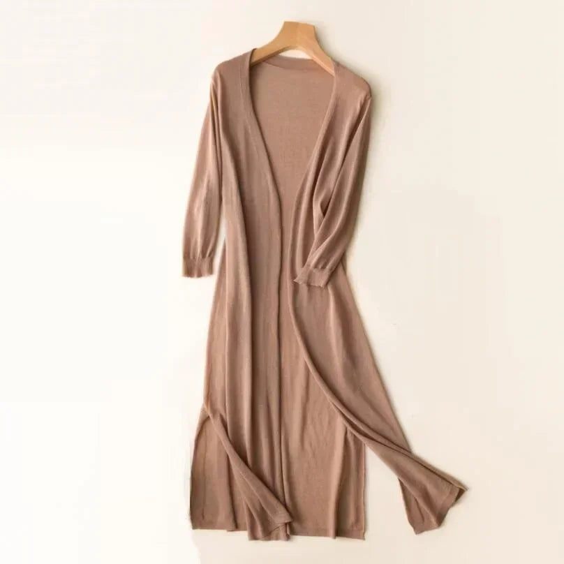 Danielle | Women's Casual Relaxed Fit Cardigan - Grey Knit