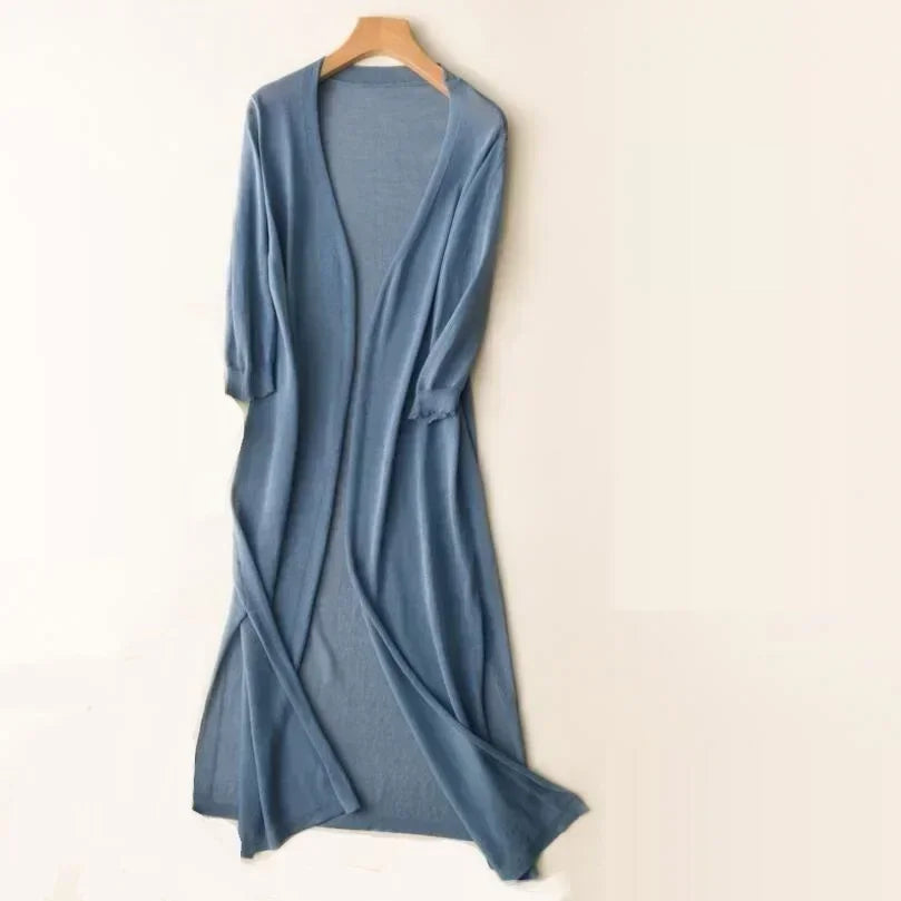 Danielle | Women's Casual Relaxed Fit Cardigan - Grey Knit