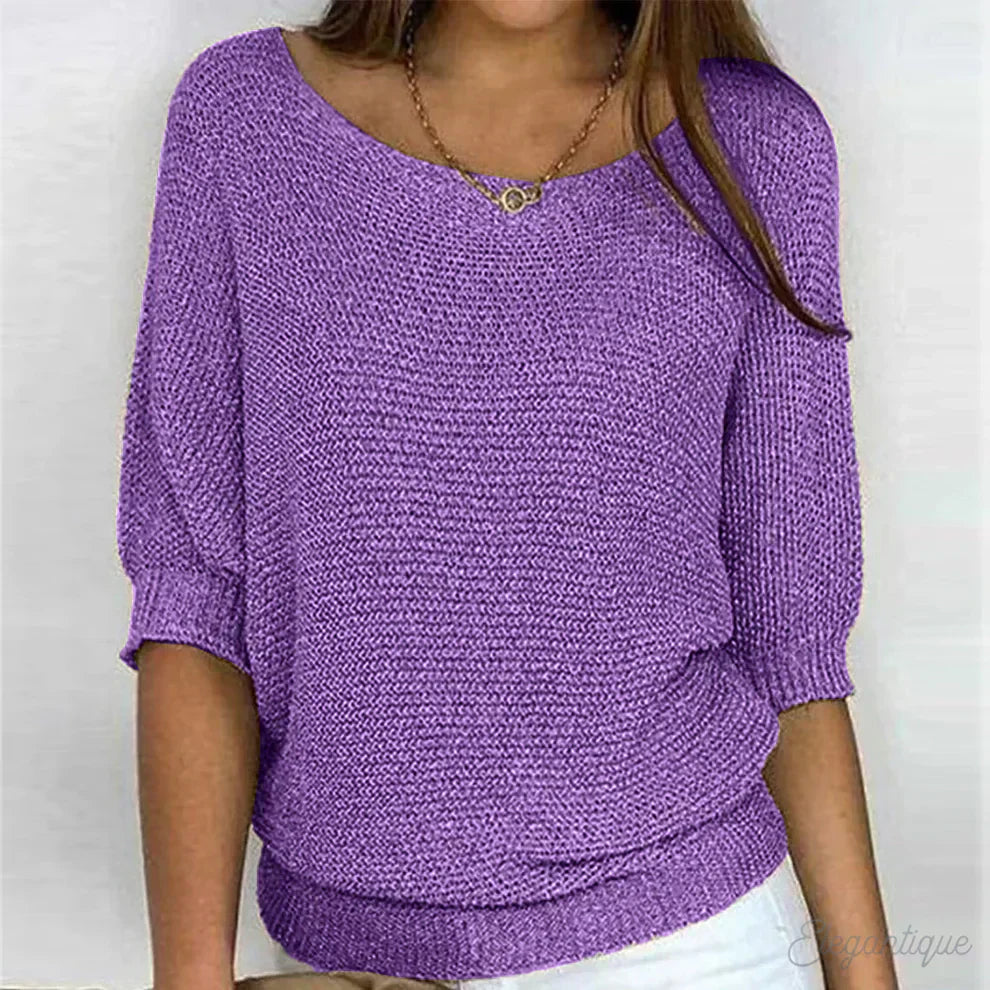 Elise | Elegant Sweater - Cream Wool