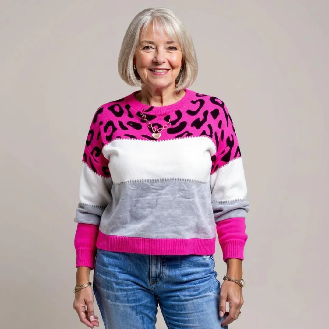 Pascalina | Casual Sweater Leopard Print Cotton Blend