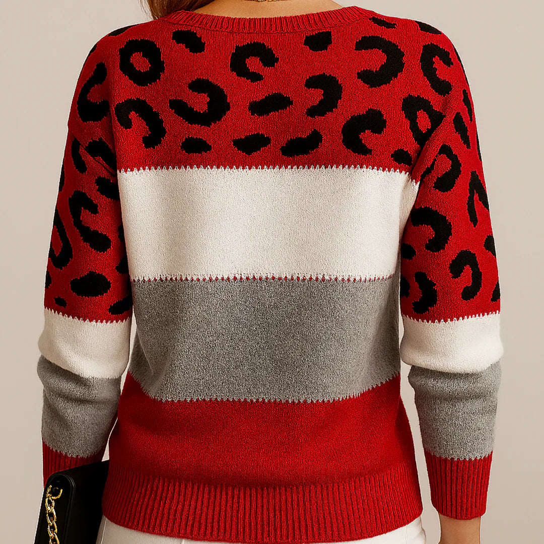 Pascalina | Casual Sweater Leopard Print Cotton Blend