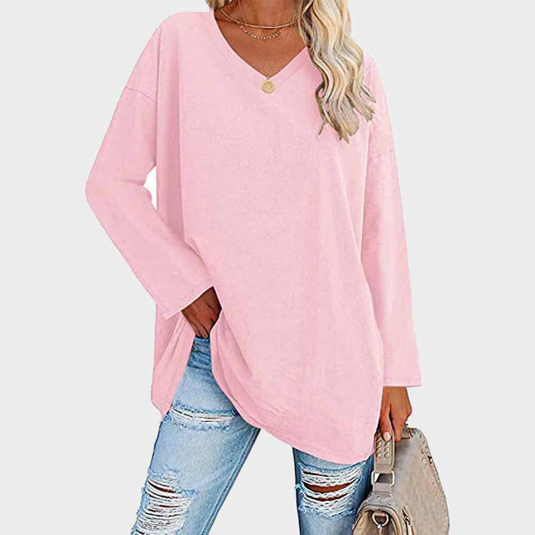 Elke | Loose Top V-Neck - White