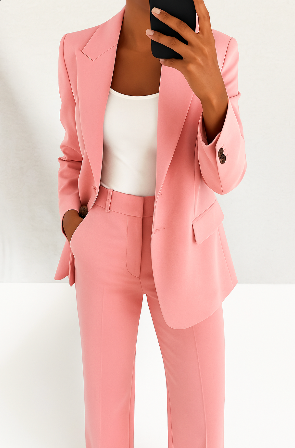 Brenda | Women's Suit Set - Tailored Fit - Navy Blue Wool Blend