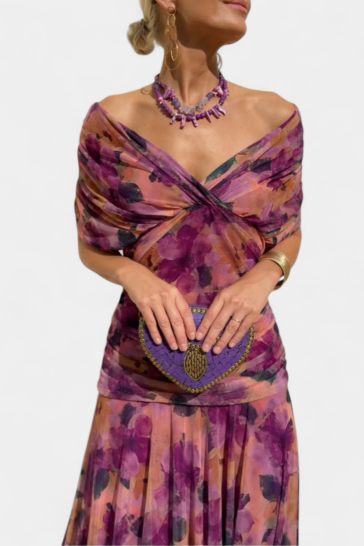 Lowenna | Elegant Dress - Black Silk Midi