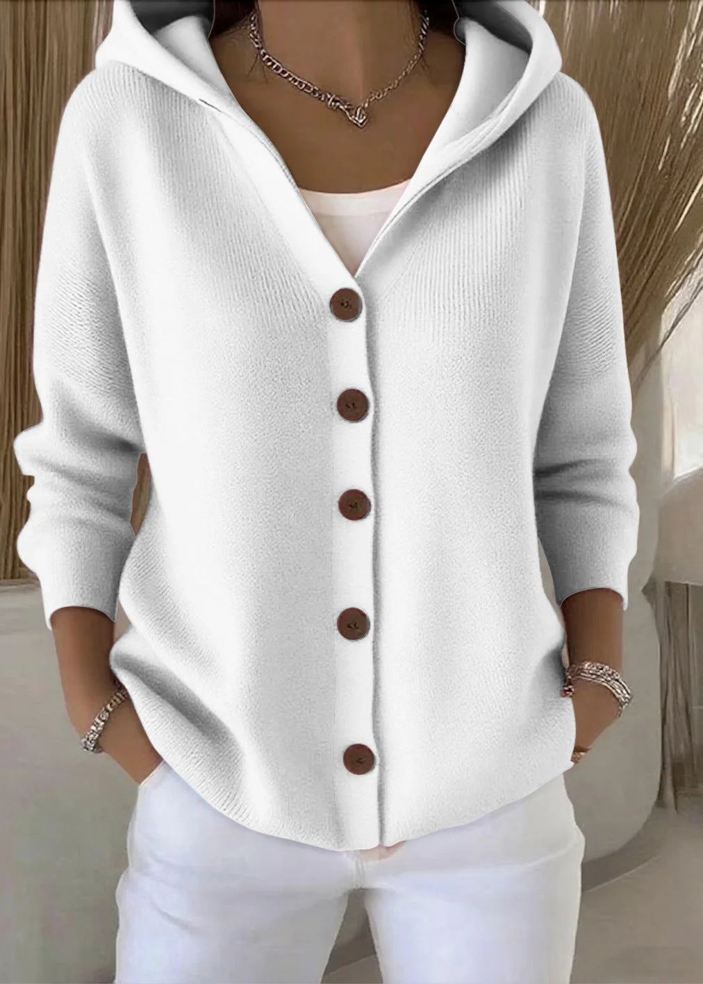 Zoey | Elegant Cardigan - Cashmere Blend - Light Grey