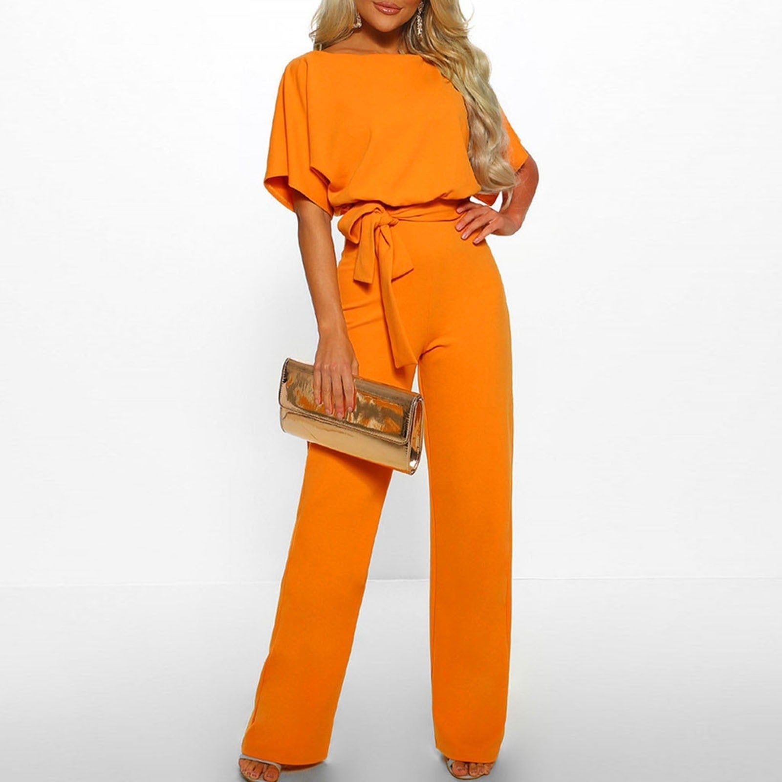 Clarissa | Elegant Belted Women's Jumpsuit - Black