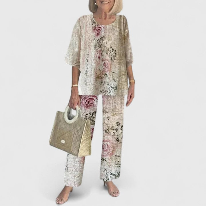 Martha | Two-Piece Set - Soft Cotton Blend - Blush Pink