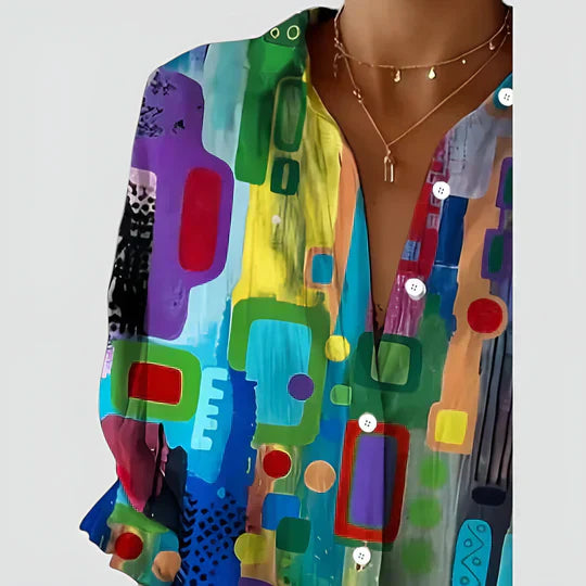 Ella | Colorful Summer Shirt with Buttons - Multi