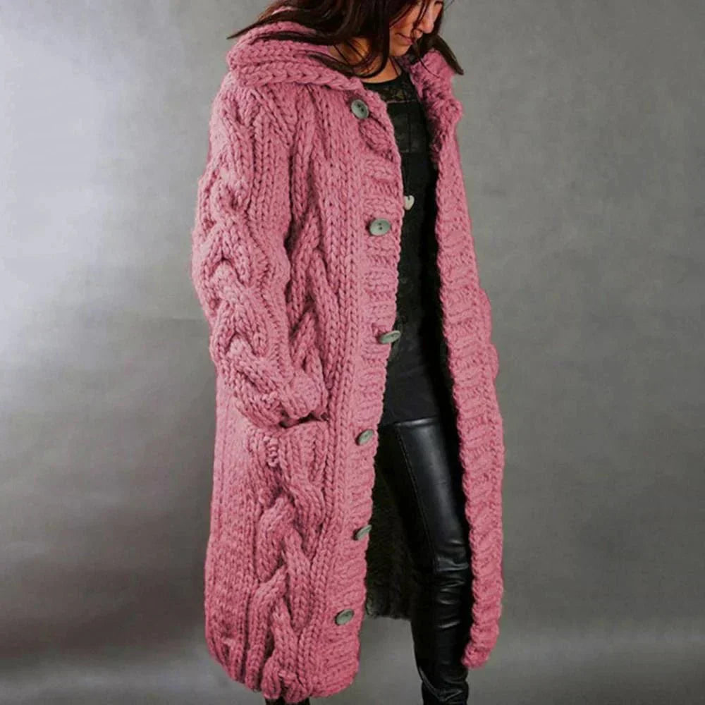 Diana | Oversized Cable Knit Cardigan - Cream